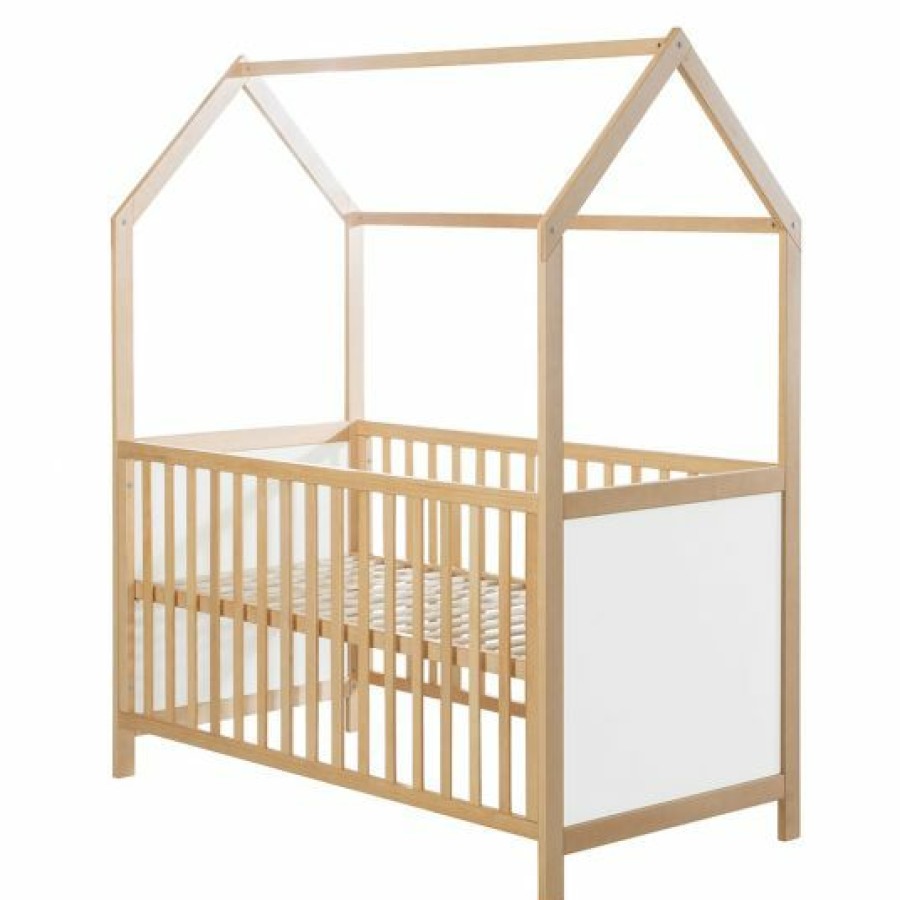 * Roba Babybett Und Kinderbett In Hausoptik 70 X 140 Cm Natur Weis