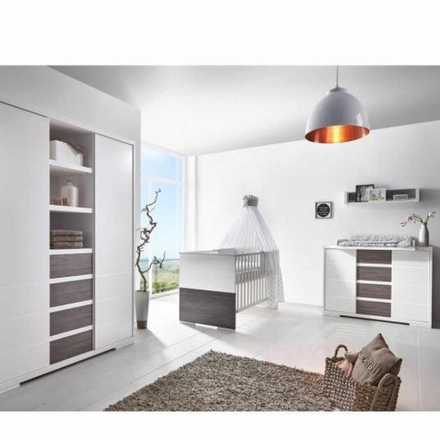 * Schardt Kinderzimmer Maxx Fleetwood 15-Tlg. Mit 2-Turigem Schrank Inkl. Textilkollektion Ice Crystal Grau