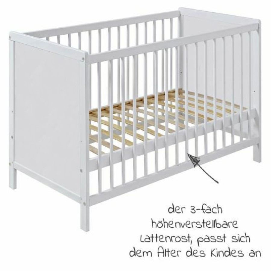 * Jonka Kinderbett Sina Kiefer 60 X 120 Cm Weis