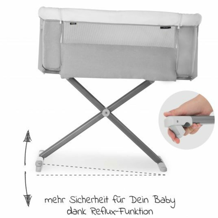 * Hauck Baby Beistellbett Face To Me 2 (Auch Fur Boxspringbetten Geeignet) Melange Grey