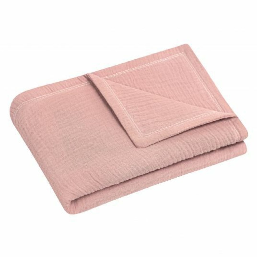 * Julius Zollner Kuscheldecke Musselin 70 X 100 Cm Dusty Rose