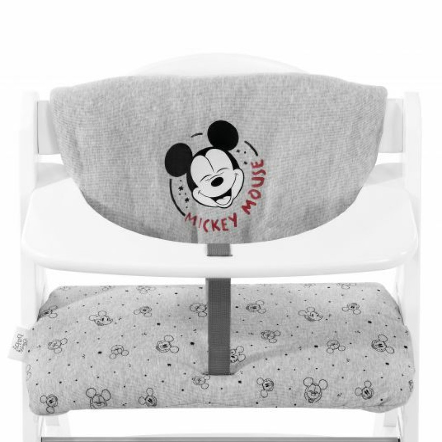 * Hauck Sitzkissen / Hochstuhlauflage Fur Alpha Hochstuhl Highchair Pad Deluxe Disney Mickey Mouse Grey