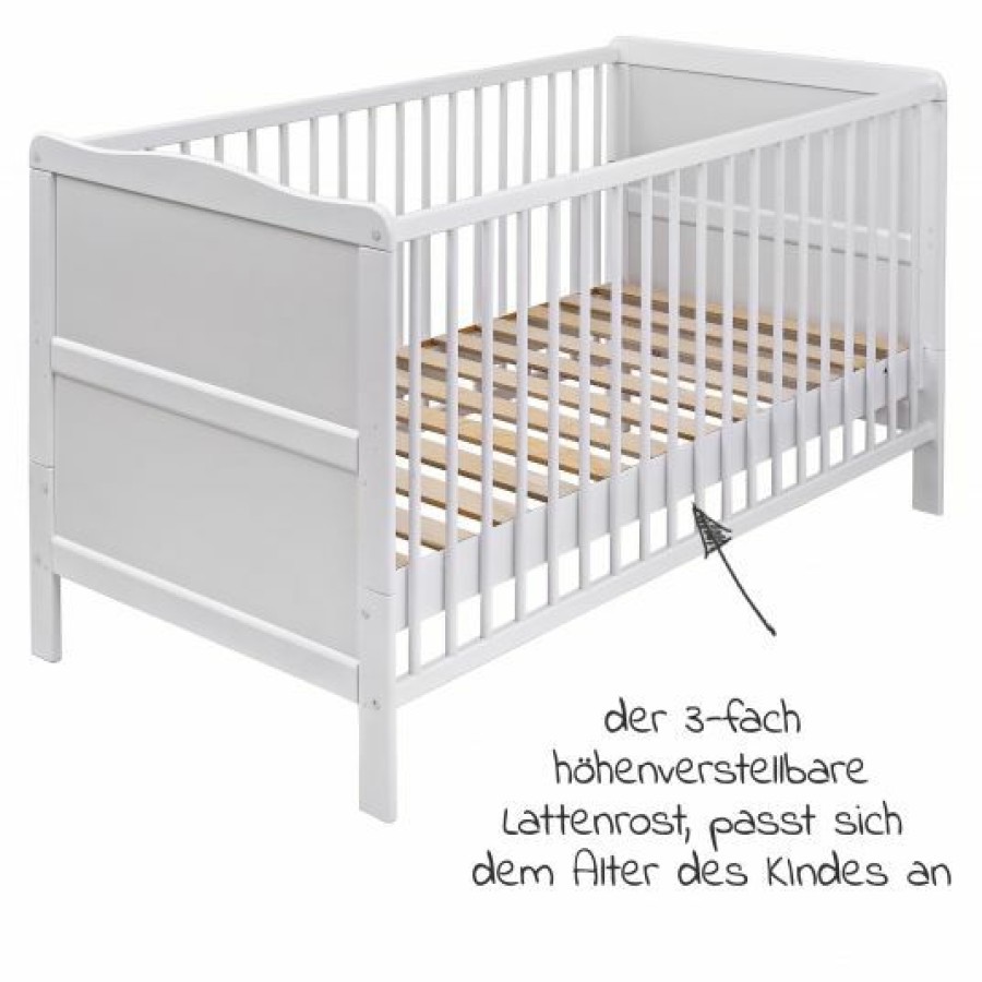 * Jonka Babybett Und Kinderbett Mona 70 X 140 Cm Weis