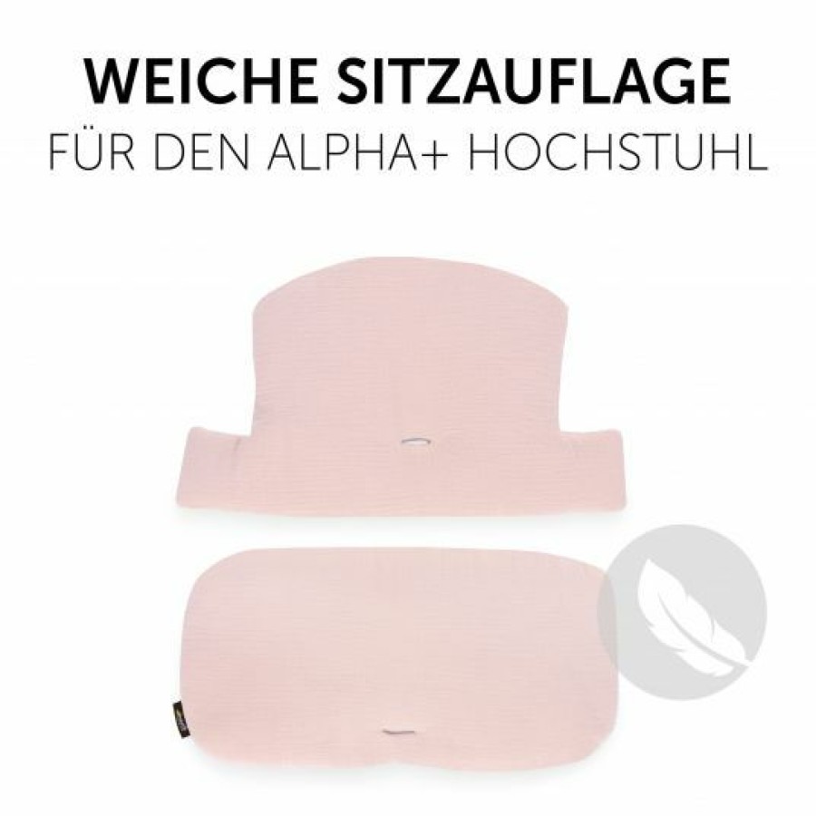 * Hauck Sitzkissen / Hochstuhlauflage Fur Alpha Hochstuhl Highchair Pad Select Muslin Mineral Rose