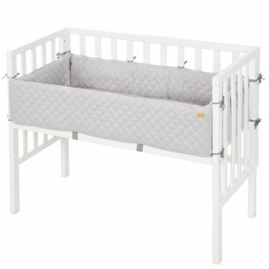 * Roba 2In1 Beistellbett, Bank & Matratze & Nestchen Roba Style Silbergrau Weis