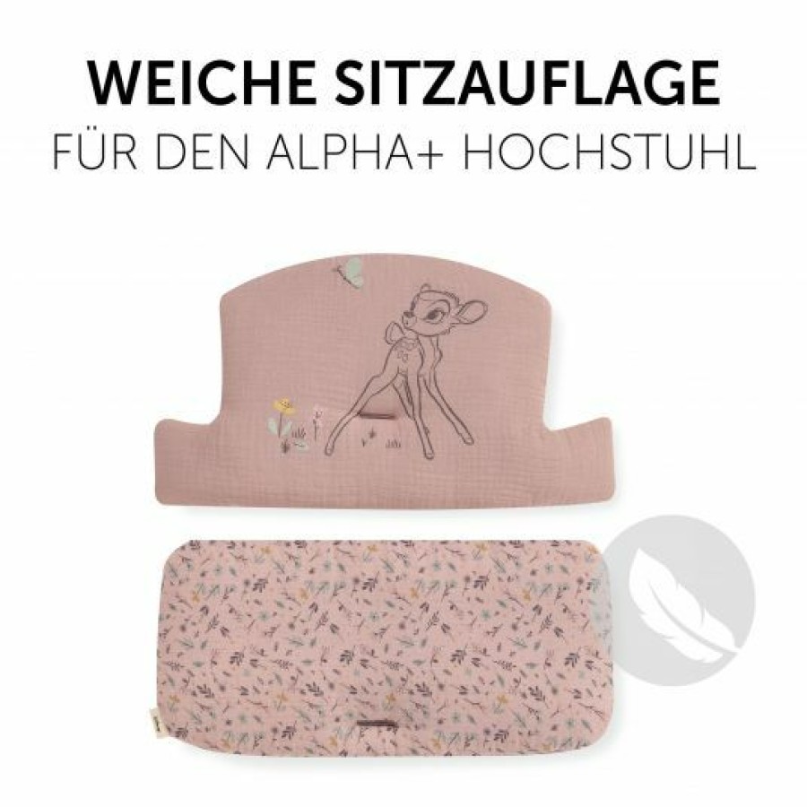 * Hauck Sitzkissen / Hochstuhlauflage Fur Alpha Hochstuhl Highchair Pad Select Disney Bambi Rose