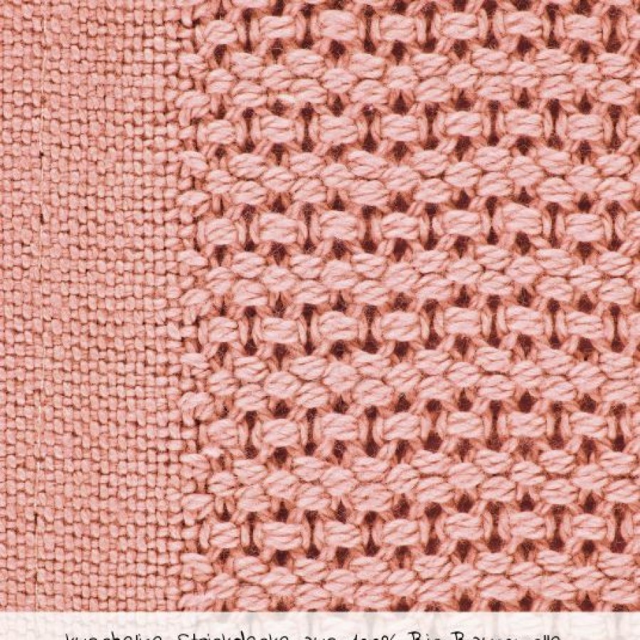 * Alvi Strick-Kuscheldecke Organic Cotton 75 X 100 Cm Pique Rose