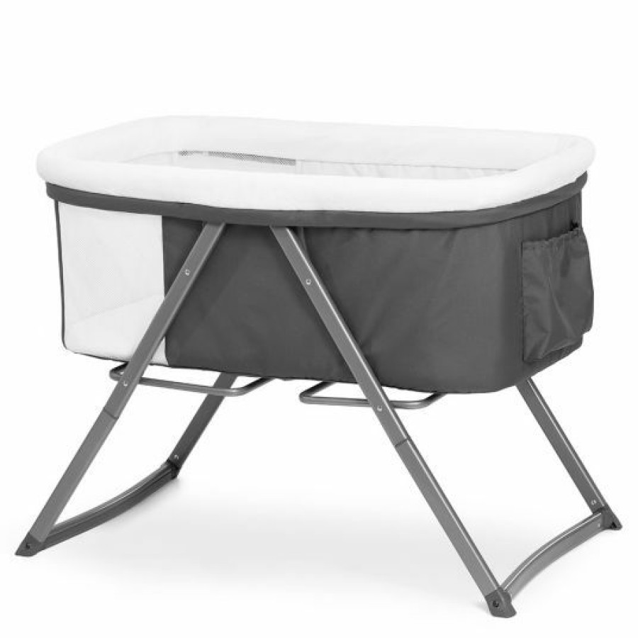 * Hauck Dreamer 3In1 Babybett, Schaukelwiege & Beistellbett (Faltbar & Inkl. Matratze) Grey