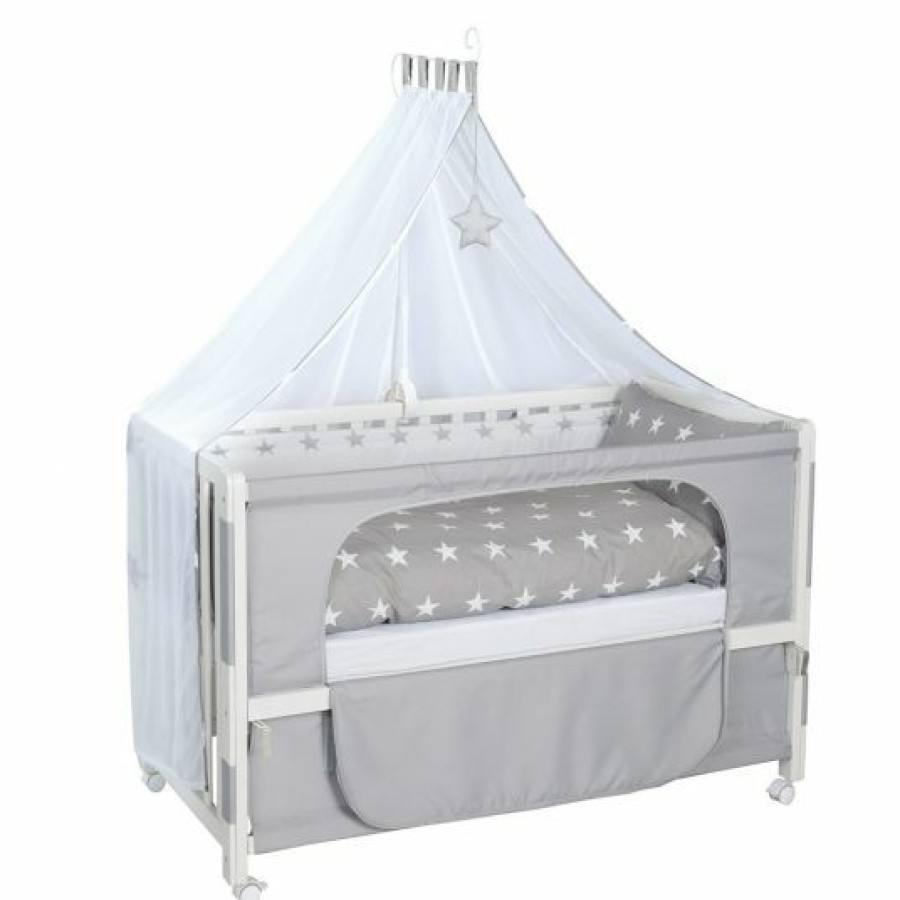 * Roba Room Bed Weis Inkl. Zubehor Little Stars Grau