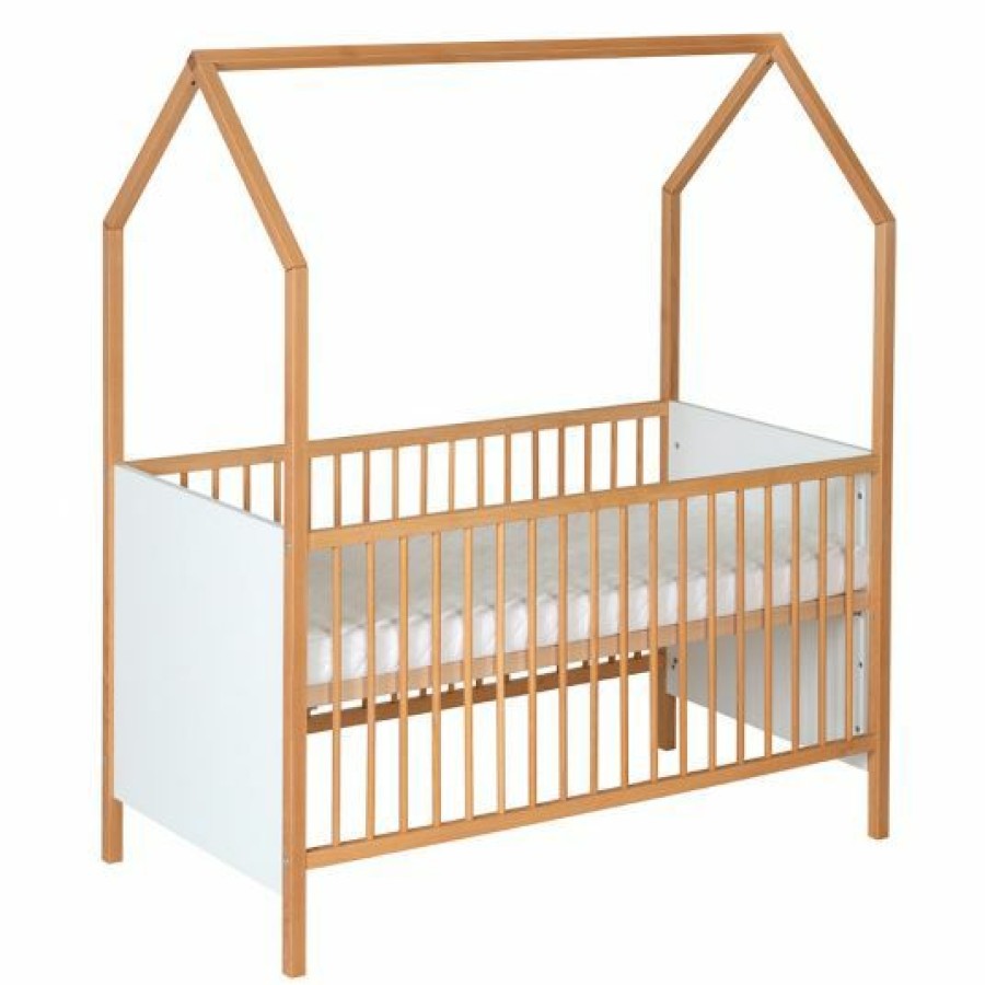 * Schardt Kombi-Kinderbett Hausbett Venice Buche Teilmassiv, Geolt 70 X 140 Cm Natur Weis