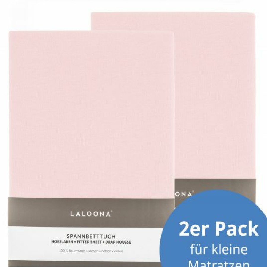 * Laloona Spannbetttuch 2Er Pack Fur Kleine Matratzen 40 X 90 Cm Rosa