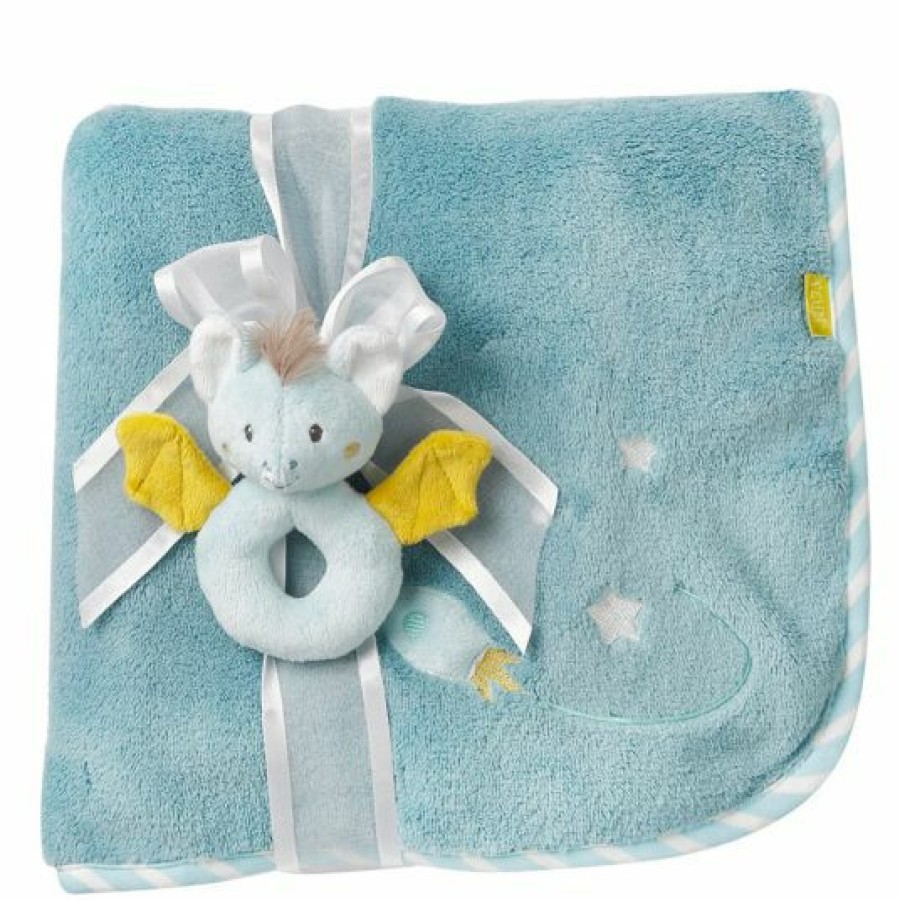 * Baby Fehn 2-Tlg. Set Kuscheldecke + Greifling Fledermaus 75 X 100 Cm Little Castle