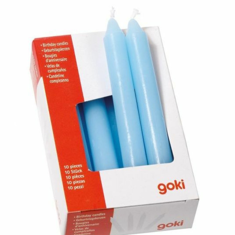 * Goki Geburtstagskerzen 10Er Pack Hellblau