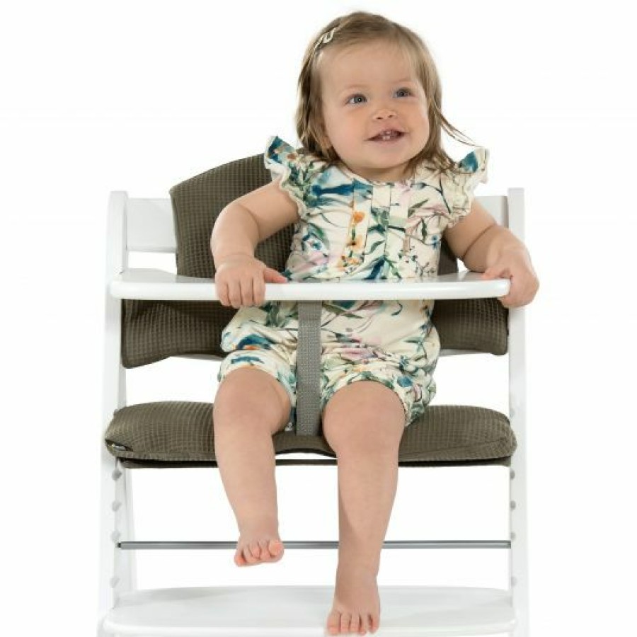 * Hauck Sitzkissen / Hochstuhlauflage Fur Alpha Hochstuhl Highchair Pad Select Waffle Pique Olive