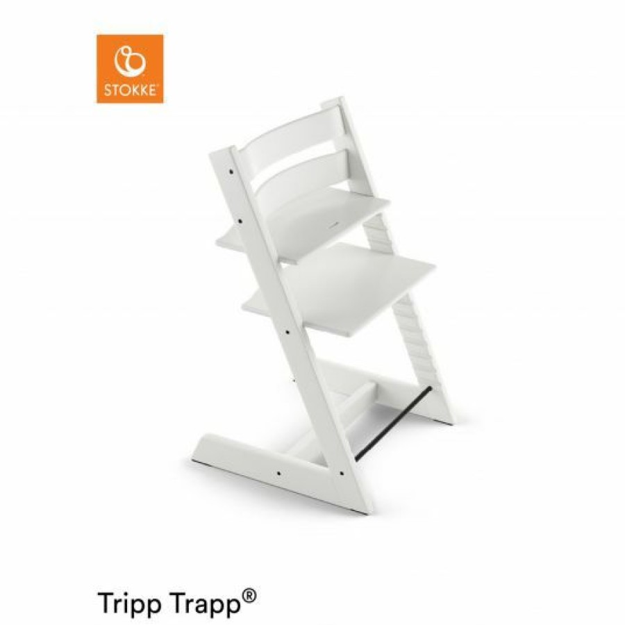 * Stokke Mitwachsender Treppenhochstuhl Tripp Trapp Buchenholz Lackiert White / Weiss