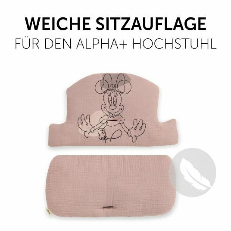 * Hauck Sitzkissen / Hochstuhlauflage Fur Alpha Hochstuhl Highchair Pad Select Disney Minnie Mouse Rose