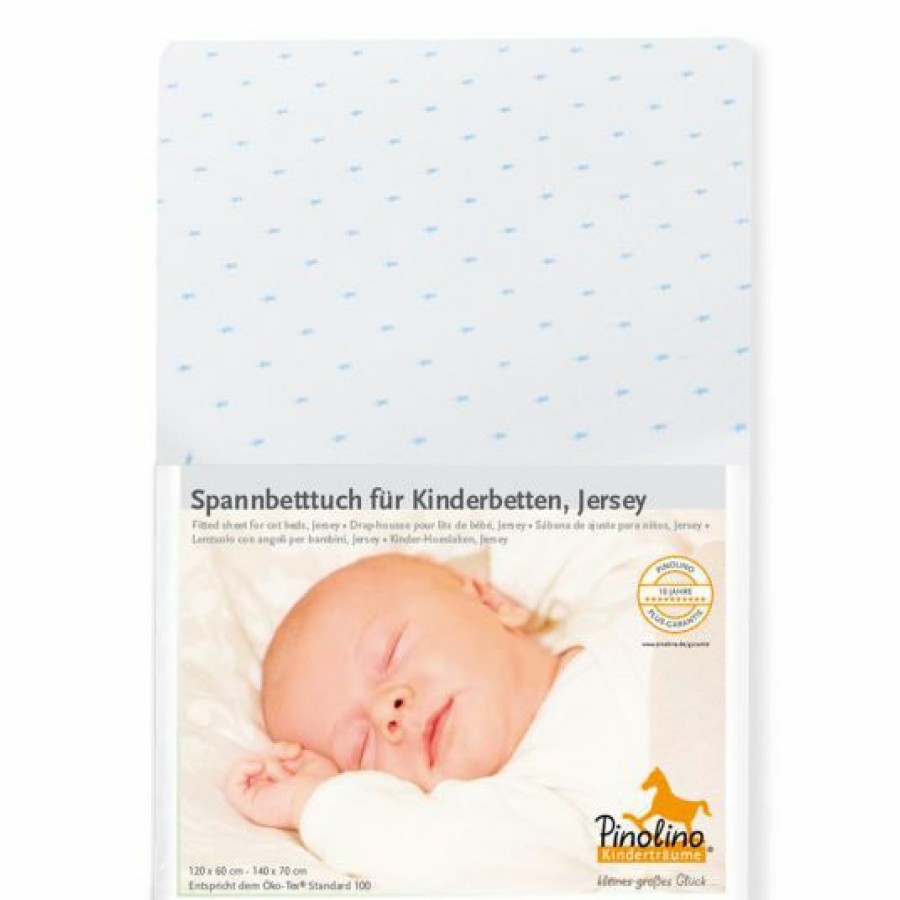 * Pinolino Spannbetttuch Fur Kinderbett 2Er Pack 60 X 120 / 70 X 140 Cm Sternchen Hellblau