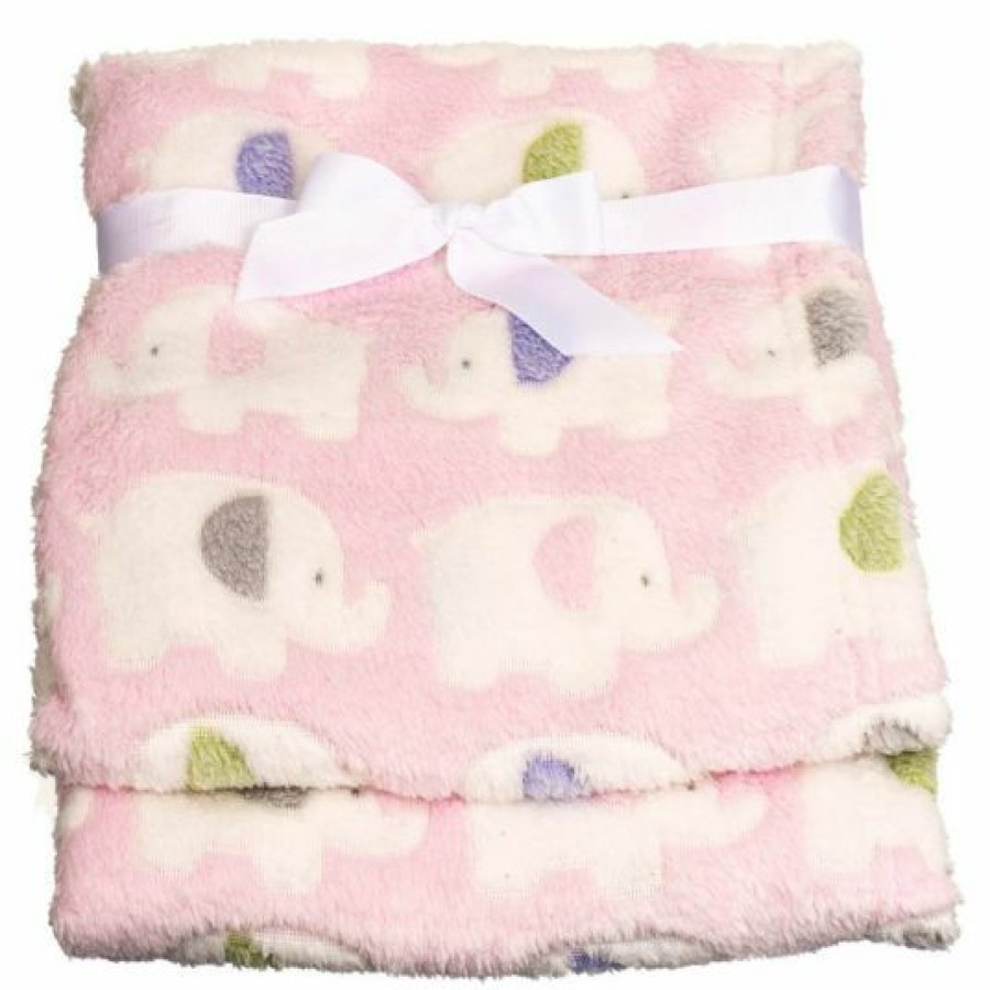 * Bieco Kuscheldecke Flausch 75 X 90 Cm Elefanten Rosa