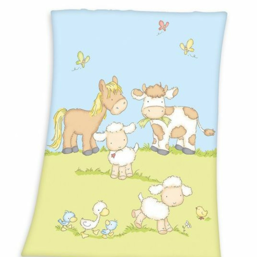 * Baby Best Kuscheldecke 75 X 100 Cm Tierkinder Bauernhof