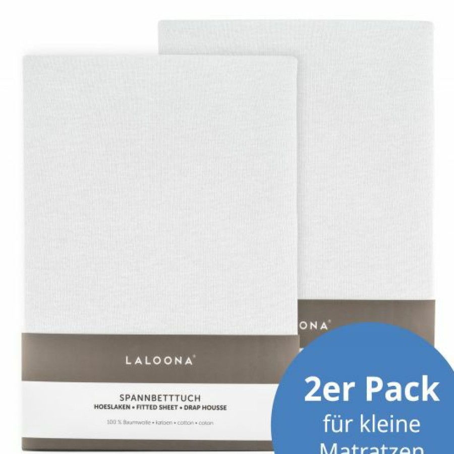 * Laloona Spannbetttuch 2Er Pack Fur Kleine Matratzen 40 X 90 Cm Weis