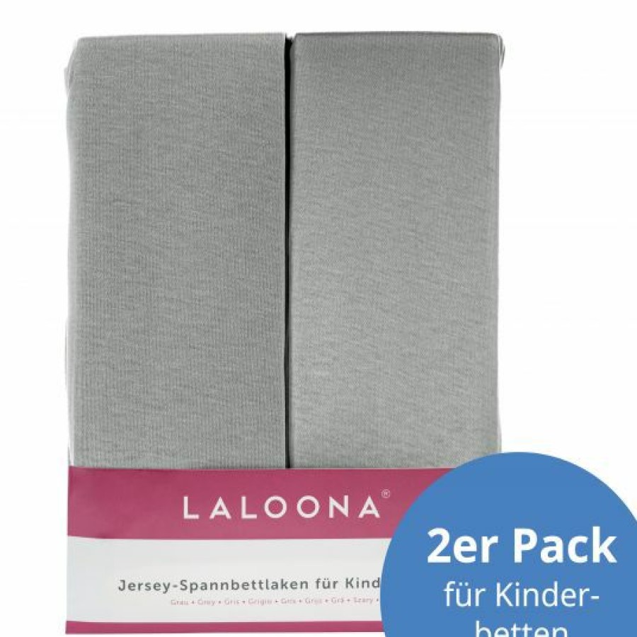 * Laloona Spannbettlaken 2Er Pack Fur Matratzengrose 60 120 Cm Und 70 140 Cm Grau