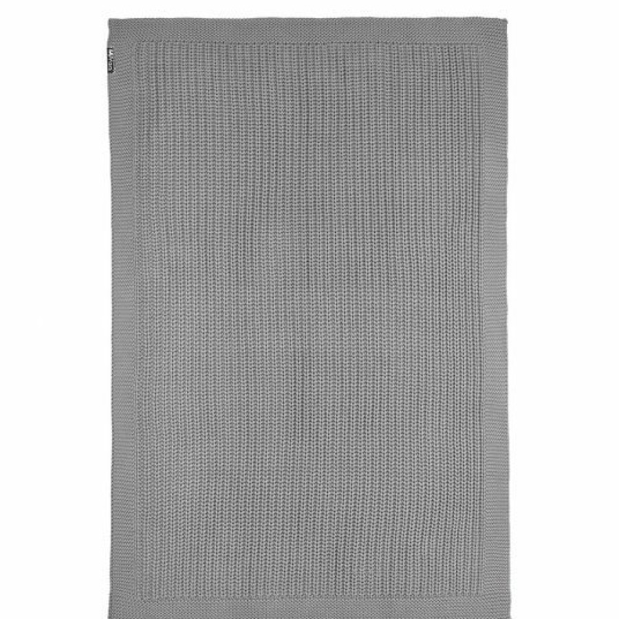 * Meyco Baumwoll-Decke 75 X 100 Cm Patentstrick Grey