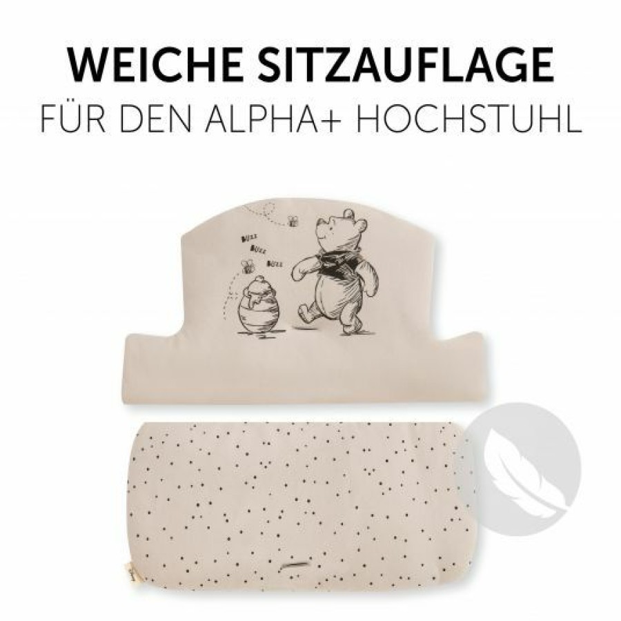 * Hauck Sitzkissen / Hochstuhlauflage Fur Alpha Hochstuhl Highchair Pad Select Disney Winnie The Pooh Beige