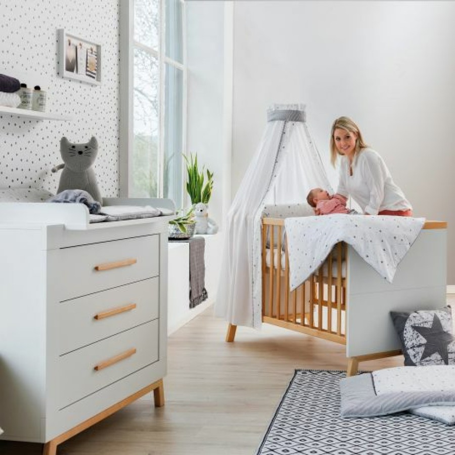 * Schardt Sparset Kinderzimmer Miami White 15-Tlg. Inkl. Textilkollektion Sternchen Grau