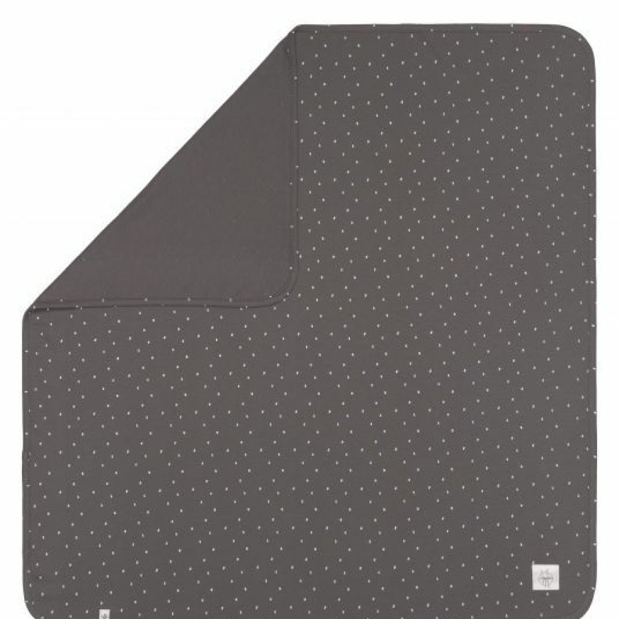 * Lassig Babydecke Interlock Blanket 80 X 80 Cm Spots Anthracite