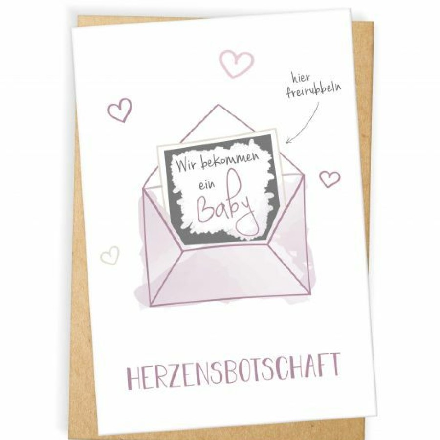 * Mintkind Baby-Rubbelkarte Schwangerschaft Wir Bekommen Ein Baby