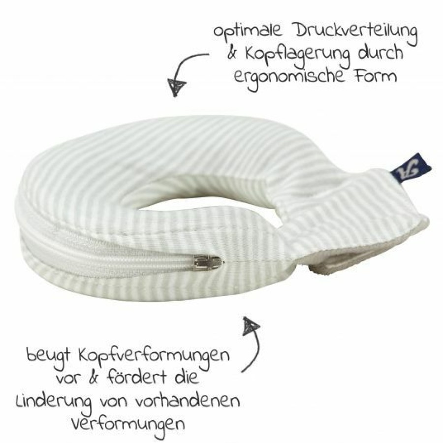 * Alvi Kopfstutze / Babykissen Gegen Kopfverformung Alvibino Inkl. Aufbewahrungstasche Smokey Stripe