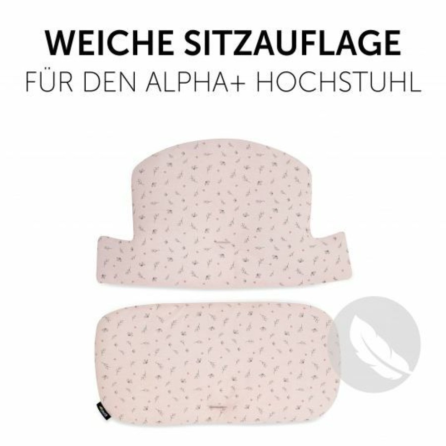 * Hauck Sitzkissen / Hochstuhlauflage Fur Alpha Hochstuhl Highchair Pad Select Jersey Flowers Rose