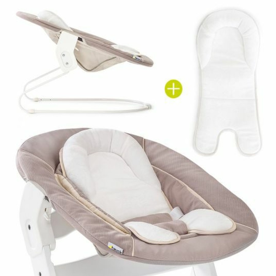 * Hauck Neugeborenenaufsatz & Wippe Fur Alpha Hochstuhl Bouncer 2In1 Stretch Beige