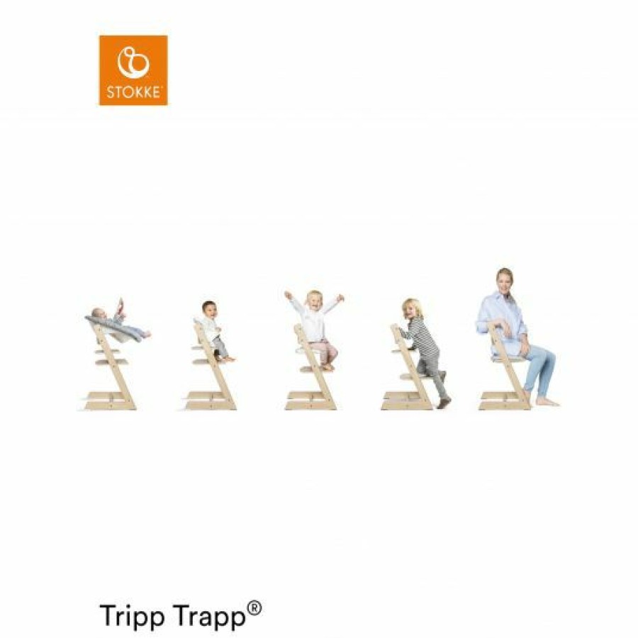 * Stokke Mitwachsender Treppenhochstuhl Tripp Trapp Buchenholz Lackiert Storm Grey / Grau