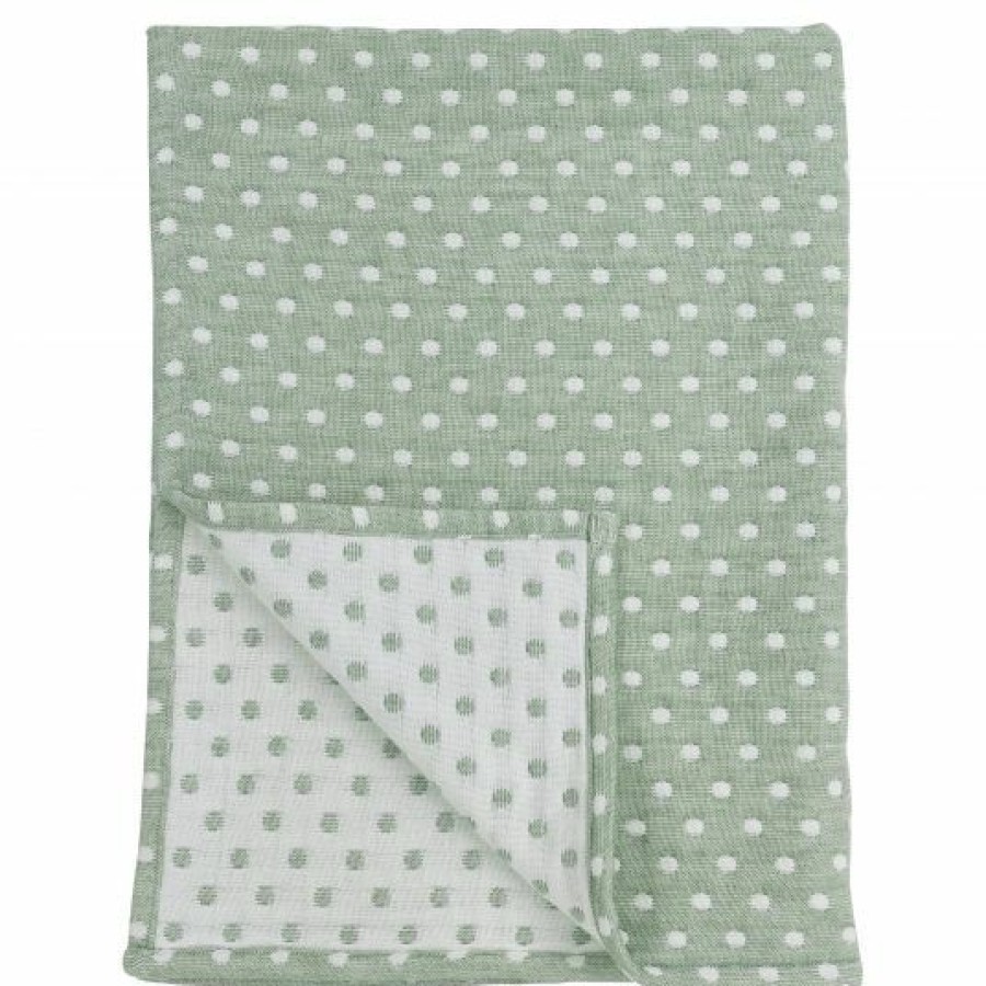 * Meyco Baumwoll-Decke 75 X 100 Cm Little Dots Forest Green