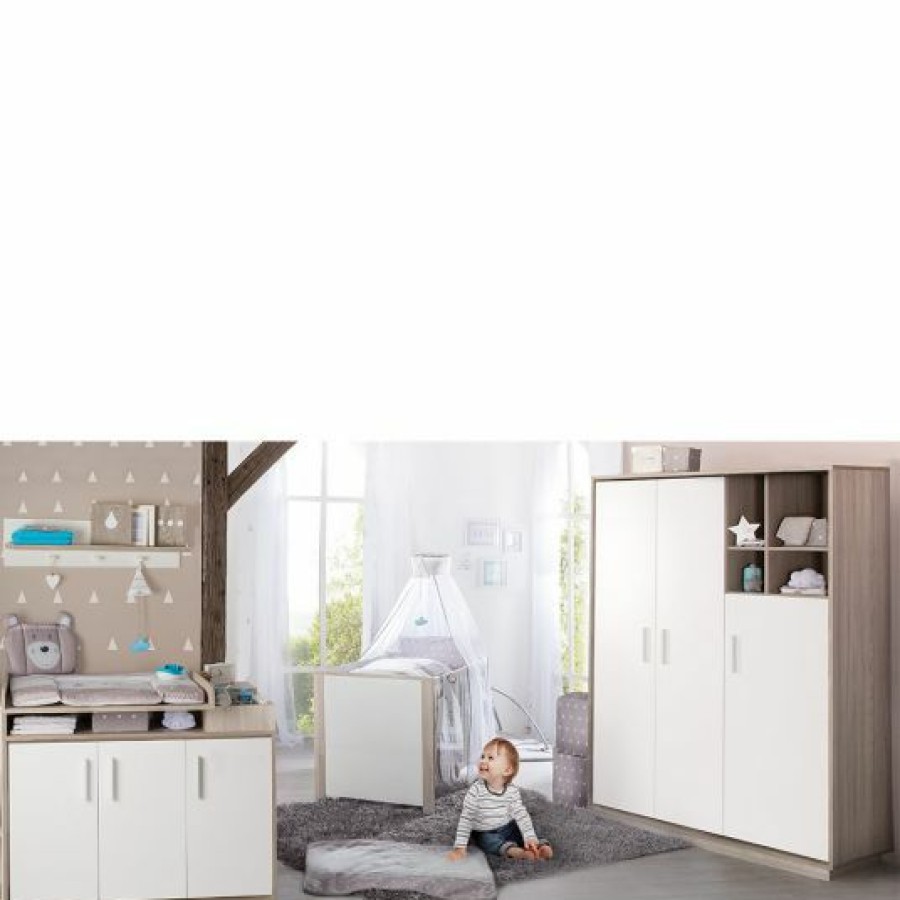 * Roba Kinderzimmer Olaf Mit 3-Turigem Schrank, Bett, Wickelkommode