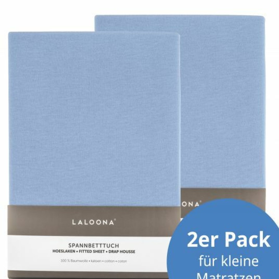 * Laloona Spannbetttuch 2Er Pack Fur Kleine Matratzen 40 X 90 Cm Hellblau