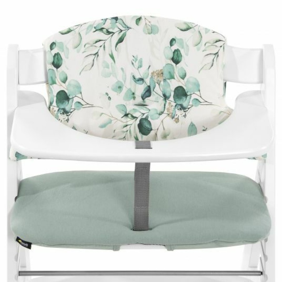 * Hauck Sitzkissen / Hochstuhlauflage Fur Alpha Hochstuhl Highchair Pad Select Jersey Leaves Mint