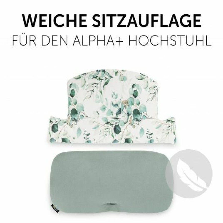 * Hauck Sitzkissen / Hochstuhlauflage Fur Alpha Hochstuhl Highchair Pad Select Jersey Leaves Mint