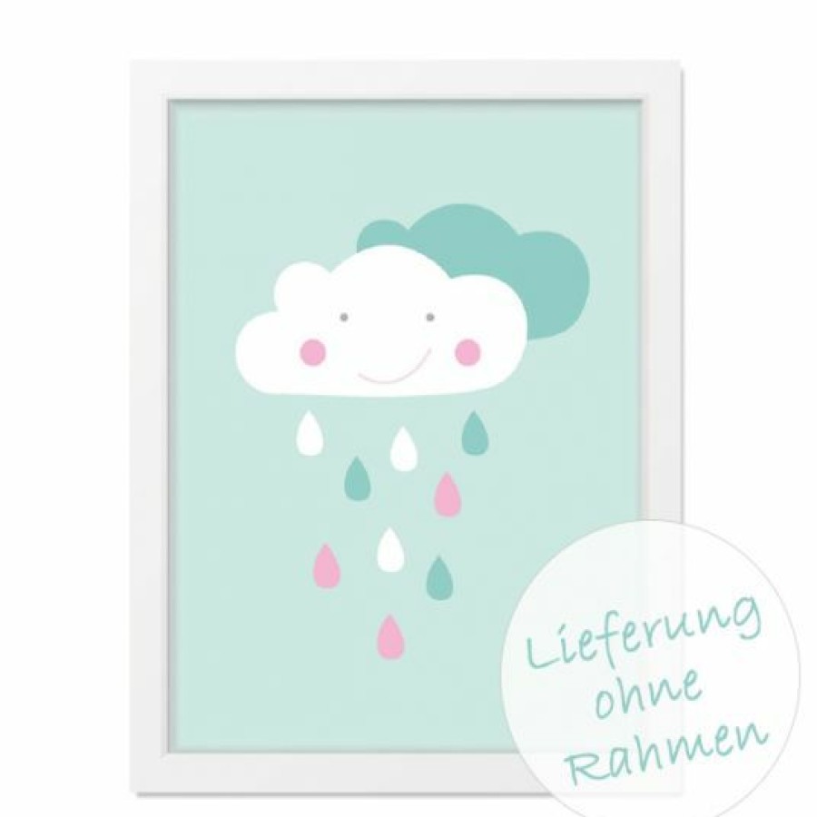 * Mintkind Poster Wolkenliebe Mint A4