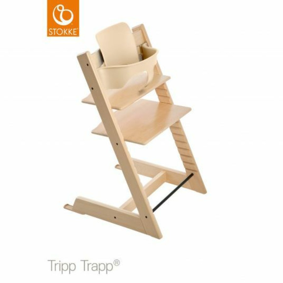 * Stokke Tripp Trapp Natur Baby Set Hochstuhl + Ruckenlehne Und Schutzbugel