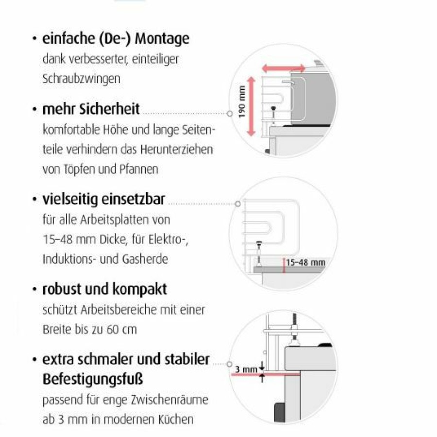 * Reer Herdschutzgitter Edelstahl Silber