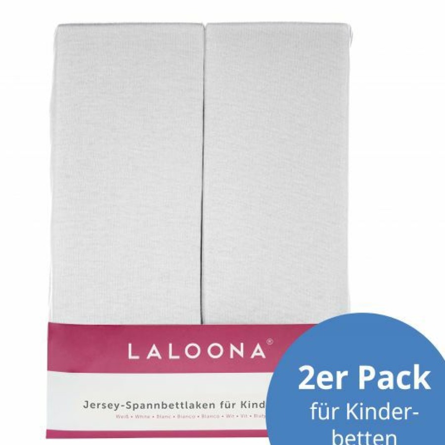 * Laloona Spannbettlaken 2Er Pack Fur Matratzengrose 60 120 Cm Und 70 140 Cm Weis