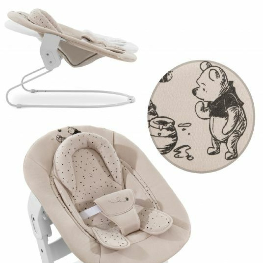 * Hauck Neugeborenenaufsatz & Wippe Fur Alpha Hochstuhl Bouncer 2In1 Disney Winnie The Pooh Beige