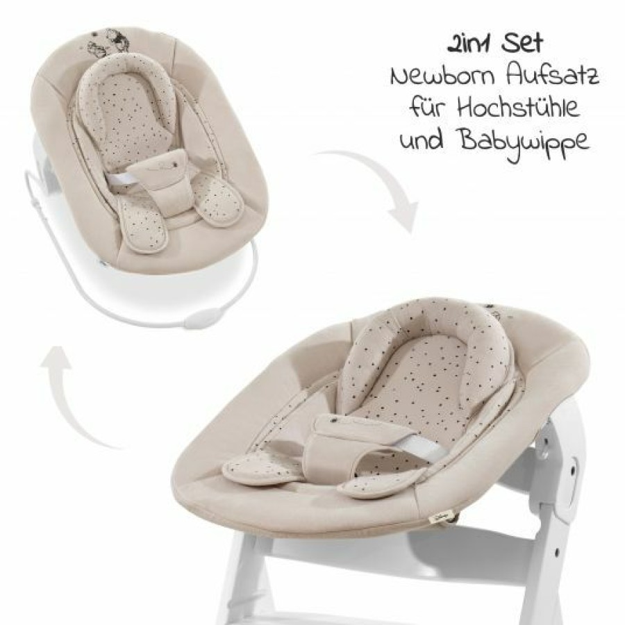 * Hauck Neugeborenenaufsatz & Wippe Fur Alpha Hochstuhl Bouncer 2In1 Disney Winnie The Pooh Beige