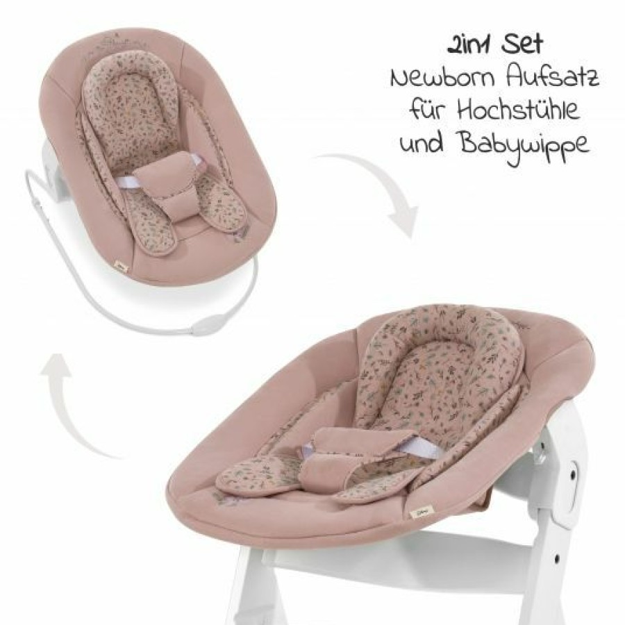 * Hauck Neugeborenenaufsatz & Wippe Fur Alpha Hochstuhl Bouncer 2In1 Disney Bambi Rose