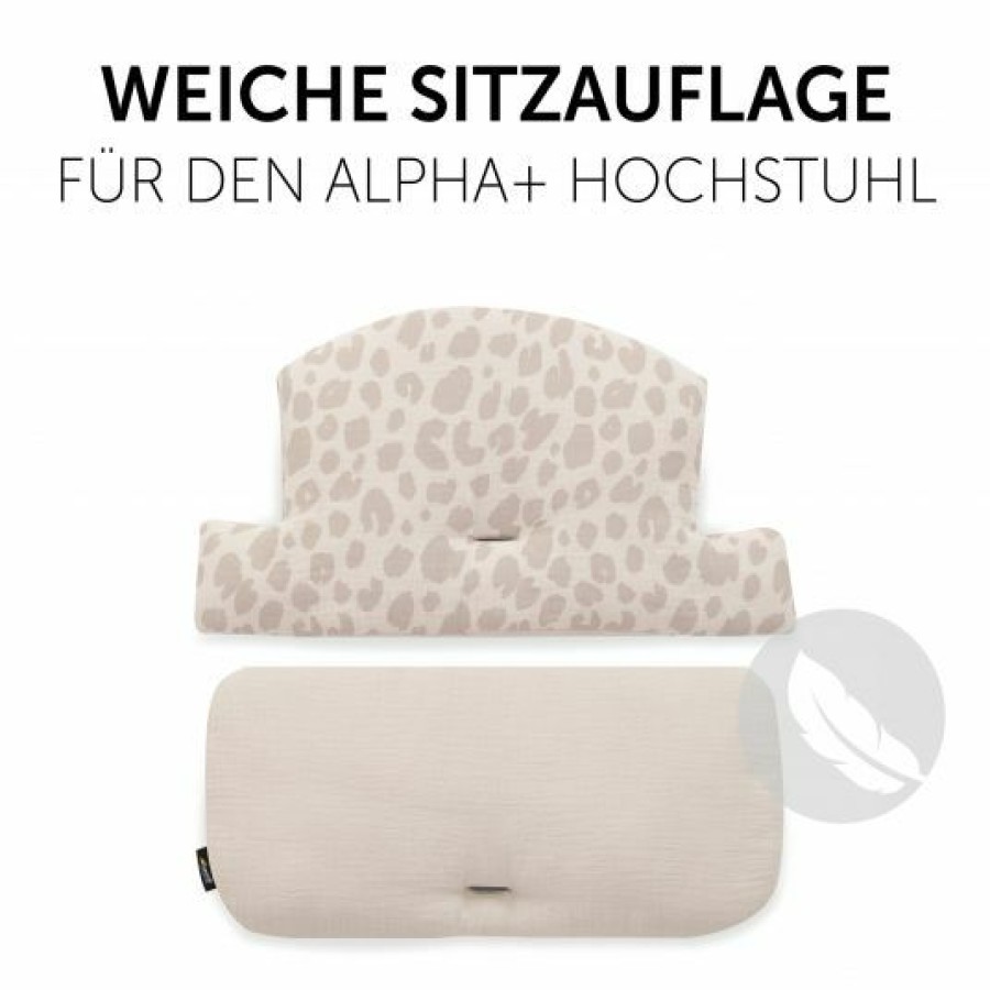 * Hauck Sitzkissen / Hochstuhlauflage Fur Alpha Hochstuhl Highchair Pad Select Muslin Leo Natural