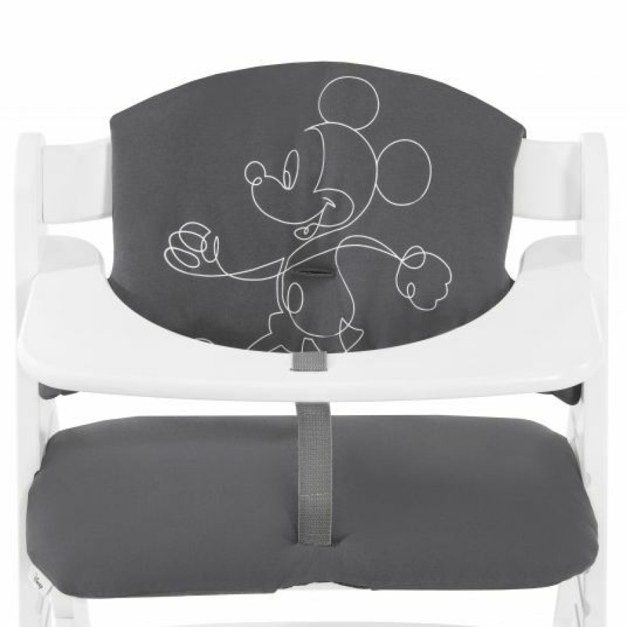 * Hauck Sitzkissen / Hochstuhlauflage Fur Alpha Hochstuhl Highchair Pad Select Disney Mickey Mouse Anthracite