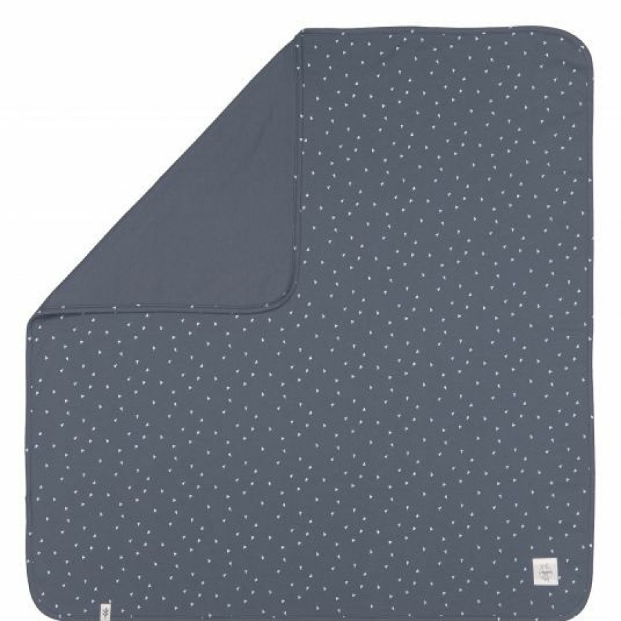 * Lassig Babydecke Interlock Blanket 80 X 80 Cm Triangle Blue