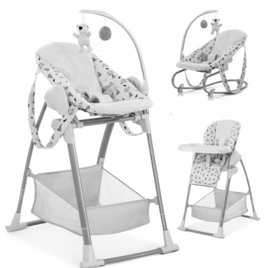 * Hauck Sitn Relax 3In1 Hochstuhl Ab Der Geburt, Babyliege Und Wippe Nordic Grey